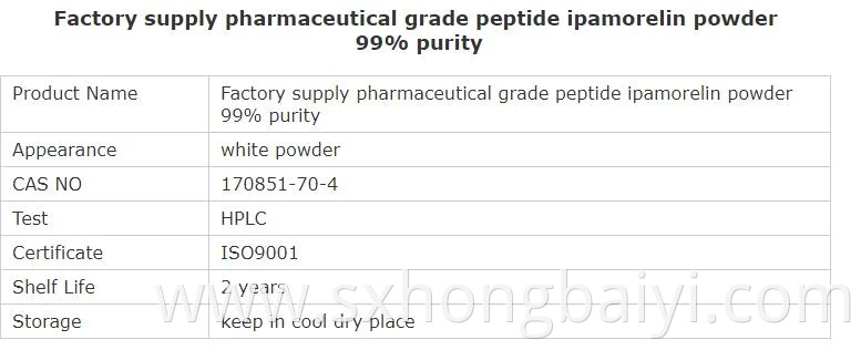 Mus-Cle Growth Body-Building Pep-Tide Ipa-More-Lin Powder CAS 170-851-70-4